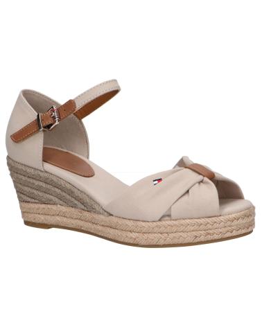 Woman Sandals TOMMY HILFIGER FW0FW04785 BASIC OPEN TOE MID WEDGE  AEP STONE
