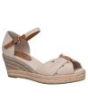 Sandales TOMMY HILFIGER  pour Femme FW0FW04785 BASIC OPEN TOE MID WEDGE  AEP STONE