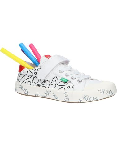 girl and boy Trainers KICKERS 860867-30 GODY CANVAS  31 BLANC IMP