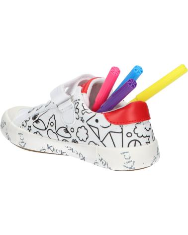 girl and boy Trainers KICKERS 860867-30 GODY CANVAS  31 BLANC IMP