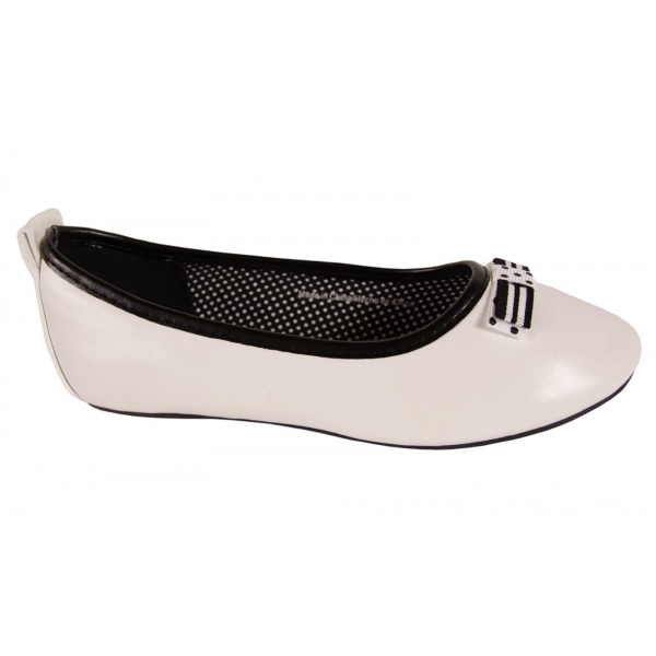 girl Flat shoes Flower Girl 221470-B4020  WHITE-BLACK