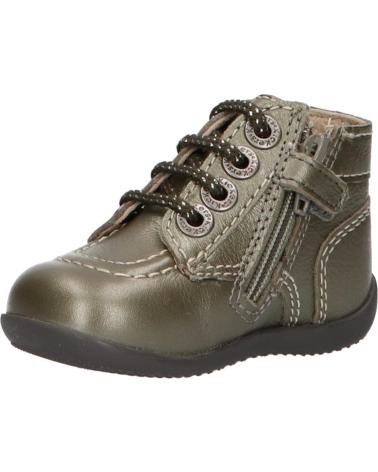 girl and boy Mid boots KICKERS 653099-10 BONZIP-2  123 GRIS METALLISE